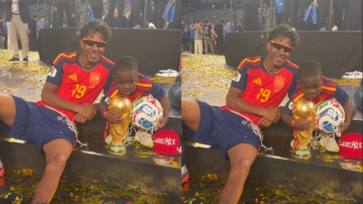 Solving Problems: Gemas! Netizen Dibuat Salfok dengan Adik Lamine Yamal yang Ikut Pegang Trofi Piala Dunia