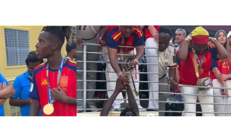 Historic Moment: Haru di Balik Gelar Juara Dunia Spanyol: Nico Williams Lepas Medali Emas untuk Sang Ibu, Kisahnya Bikin Terenyuh